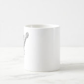 私のギターで人生は美しい。白黒 コーヒーマグカップ (中央)