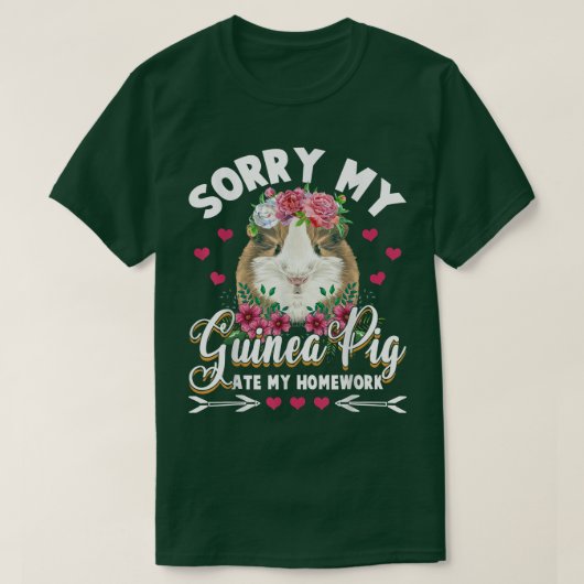 私のギニア豚食べ宿題子供の学生Gごめんなさい Tシャツ (デザイン正面)