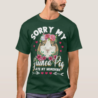 私のギニア豚食べ宿題子供の学生Gごめんなさい Tシャツ
