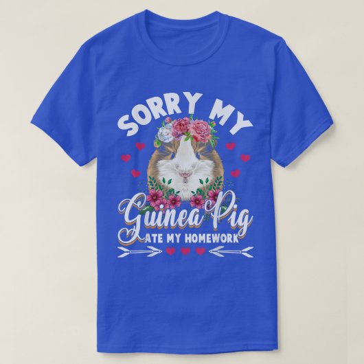私のギニア豚食べ宿題子供の学生Gごめんなさい Tシャツ (デザイン正面)