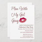 私のギャル友達と計画する、パーソナライズされたガレンティンの日 招待状 (正面/裏面)