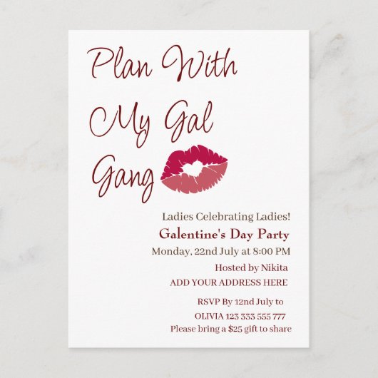 私のギャル集団ガレパーソナライズされたンティンの日で計画 ポストカード (正面)