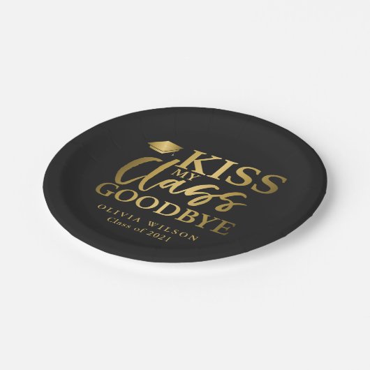 私のクラスのさようならエレガントな卒業パーティーに接吻して下さい ペーパープレート (アングル)