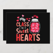 私のクラスはバレンタインデーでいっぱいの優しいハート 招待状 (正面/裏面)