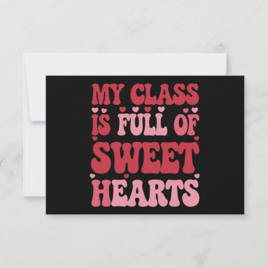 私のクラスはバレンタインデーのスウィートアーツでいっぱいだ サンキューカード (正面)