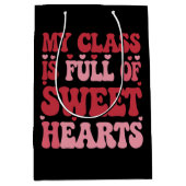 私のクラスはバレンタインデーのスウィートアーツでいっぱいだ ミディアムペーパーバッグ (正面)