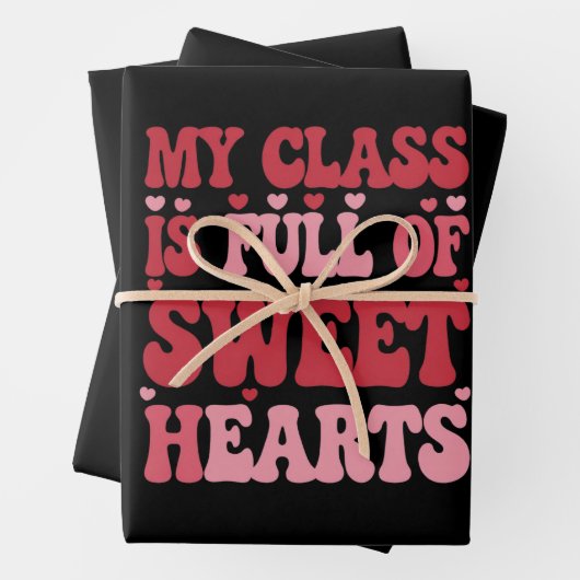 私のクラスはバレンタインデーのスウィートアーツでいっぱいだ ラッピングペーパーシート (インサイチュ)