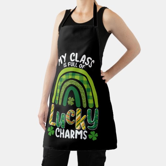 私のクラスは幸運なチャームが満載のセントパトリックの日 エプロン (インサイチュ)