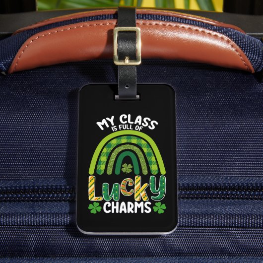 私のクラスは幸運なチャームが満載のセントパトリックの日 ラゲッジタグ (正面インサイチュ2)