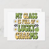 私のクラスは幸運なチャームのパトリック先生 ポストカード (正面/裏面)
