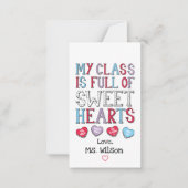 私のクラスは愛に満ちた生徒がいっぱい バレンタイン ノートカード (正面)