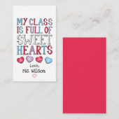 私のクラスは愛に満ちた生徒がいっぱい バレンタイン ノートカード (正面/裏面)