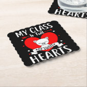 私のクラスは甘いバレンタインのハートでいっぱいだ ペーパーコースター (アングル)
