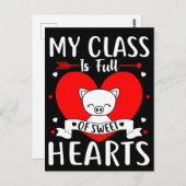 私のクラスは甘いバレンタインのハートでいっぱいだ ポストカード (正面/裏面)