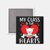 私のクラスは甘いバレンタインのハートでいっぱいだ マグネット (正面/裏面)
