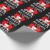 私のクラスは甘いバレンタインのハートでいっぱいだ ラッピングペーパー (角)