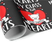 私のクラスは甘いバレンタインのハートでいっぱいだ ラッピングペーパー (ロールコーナー)