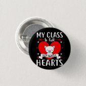 私のクラスは甘いバレンタインのハートでいっぱいだ 缶バッジ (正面&裏面)