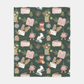 私のクリスマスのお気に入りのいくつかはダークグリーン フリースブランケット (正面)