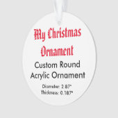 私のクリスマスのカスタムなアクリルのオーナメント(円形) オーナメント (正面)