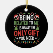 私のクリスマスの家族おもしろいのクリスマスと関係がある セラミックオーナメント (正面)