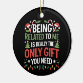 私のクリスマスの家族おもしろいのクリスマスと関係がある セラミックオーナメント (左)