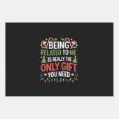 私のクリスマスの家族おもしろいのクリスマスと関係がある ラッピングペーパーシート (正面)