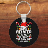 私のクリスマスの家族おもしろいのクリスマスPaに関係している キーホルダー (正面)