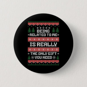 私のクリスマスの家族おもしろいのクリスマスPaに関係している 缶バッジ