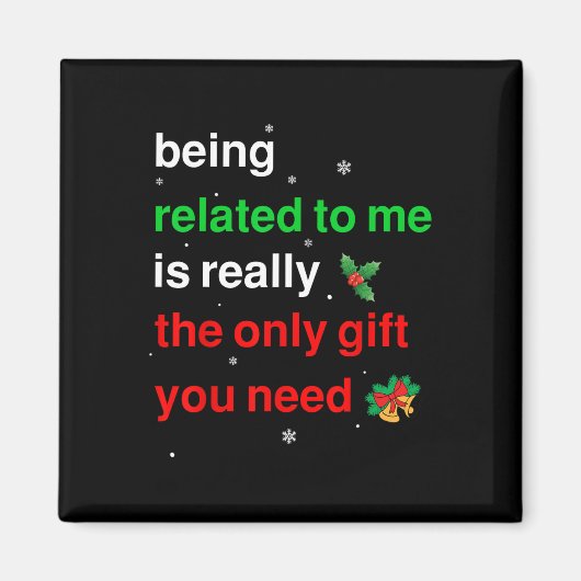 私のクリスマスの家族のおもしろいクリスマスと関係がある マグネット (正面)