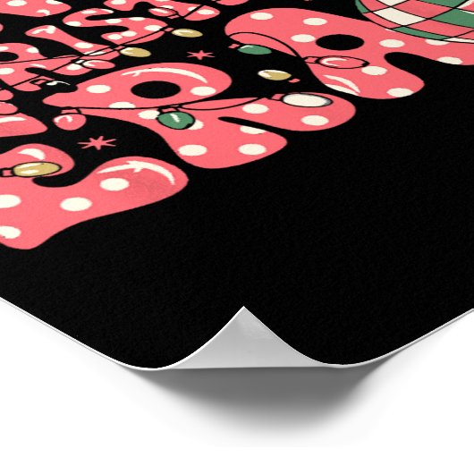 私のクリスマスの時代と明るいWでグルーヴメリーィーピンク ポスター (角)