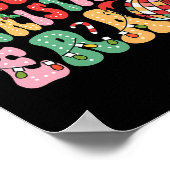 私のクリスマスの時代にかわいいグルービークリスマスホリデー ポスター (角)