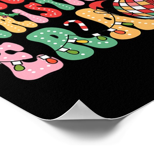 私のクリスマスの時代にかわいいグルービークリスマスホリデー ポスター (角)