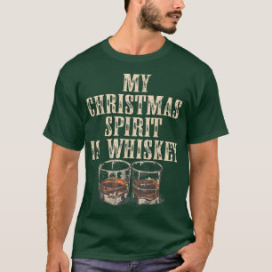 私のクリスマスの精神はウイスキーのドリおもしろいンカークリスマス Tシャツ