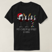 私のクリスマスの精神はワインおもしろいワインクリスマスT Tシャツ (デザイン正面)