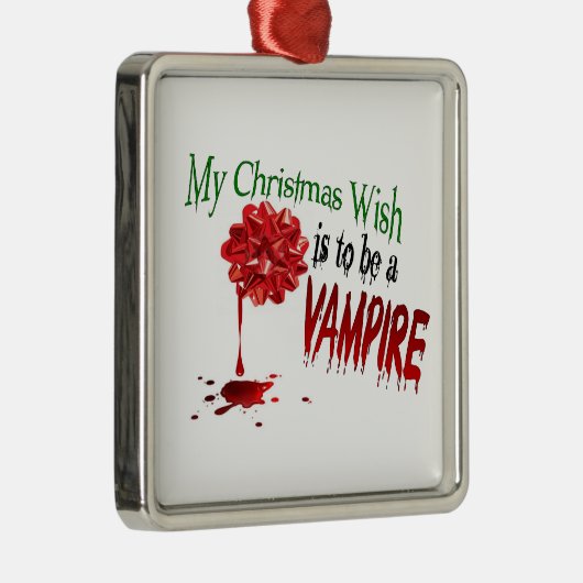 私のクリスマスの願いは吸血鬼のオーナメントであることです メタルオーナメント (右)