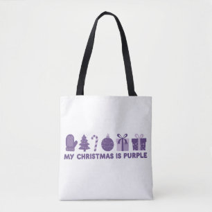 私のクリスマスはパープルホリデー クリスマス トートバッグ