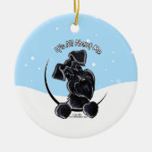 私のクリスマスはブラックシュナウザー セラミックオーナメント (正面)