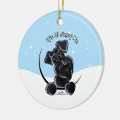 私のクリスマスはブラックシュナウザー セラミックオーナメント (左)