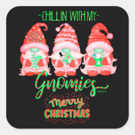 私のクリスマスを持つ子供おもしろいたち スクエアシール