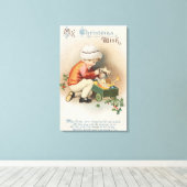 私のクリスマスウィッシュキッドがおもちゃを観察 キャンバスプリント (インサイチュ (ウッドフロア))