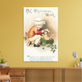 私のクリスマスウィッシュキッドがおもちゃを観察 キャンバスプリント (インサイチュ (リビング))
