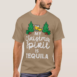 私のクリスマススピリットはテキーラクリスマスパジャマPJメイ Tシャツ
