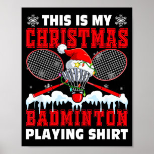 私のクリスマスバドミントンTシャツ マッチングプレイ ポスター