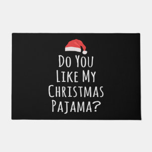 私のクリスマスパジャマが好き ドアマット