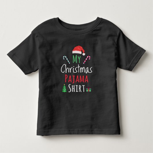 私のクリスマスパジャマシャツ トドラーTシャツ (正面)