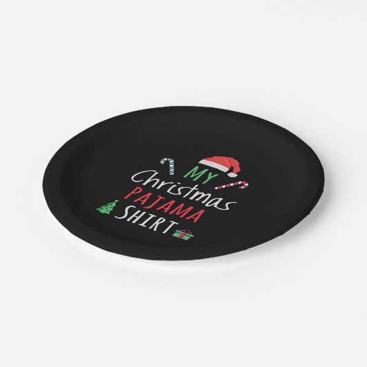 私のクリスマスパジャマシャツ ペーパープレート (アングル)