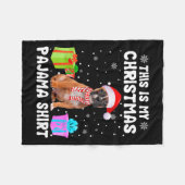 私のクリスマスフランスのブルドッグ犬パジャマ子犬ロー フリースブランケット (正面(横))