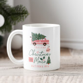 私のクリスマスムービーを見るマグピンクレトロバン コーヒーマグカップ