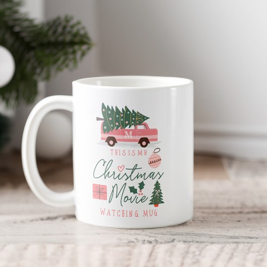 私のクリスマスムービーを見るマグピンクレトロバン コーヒーマグカップ